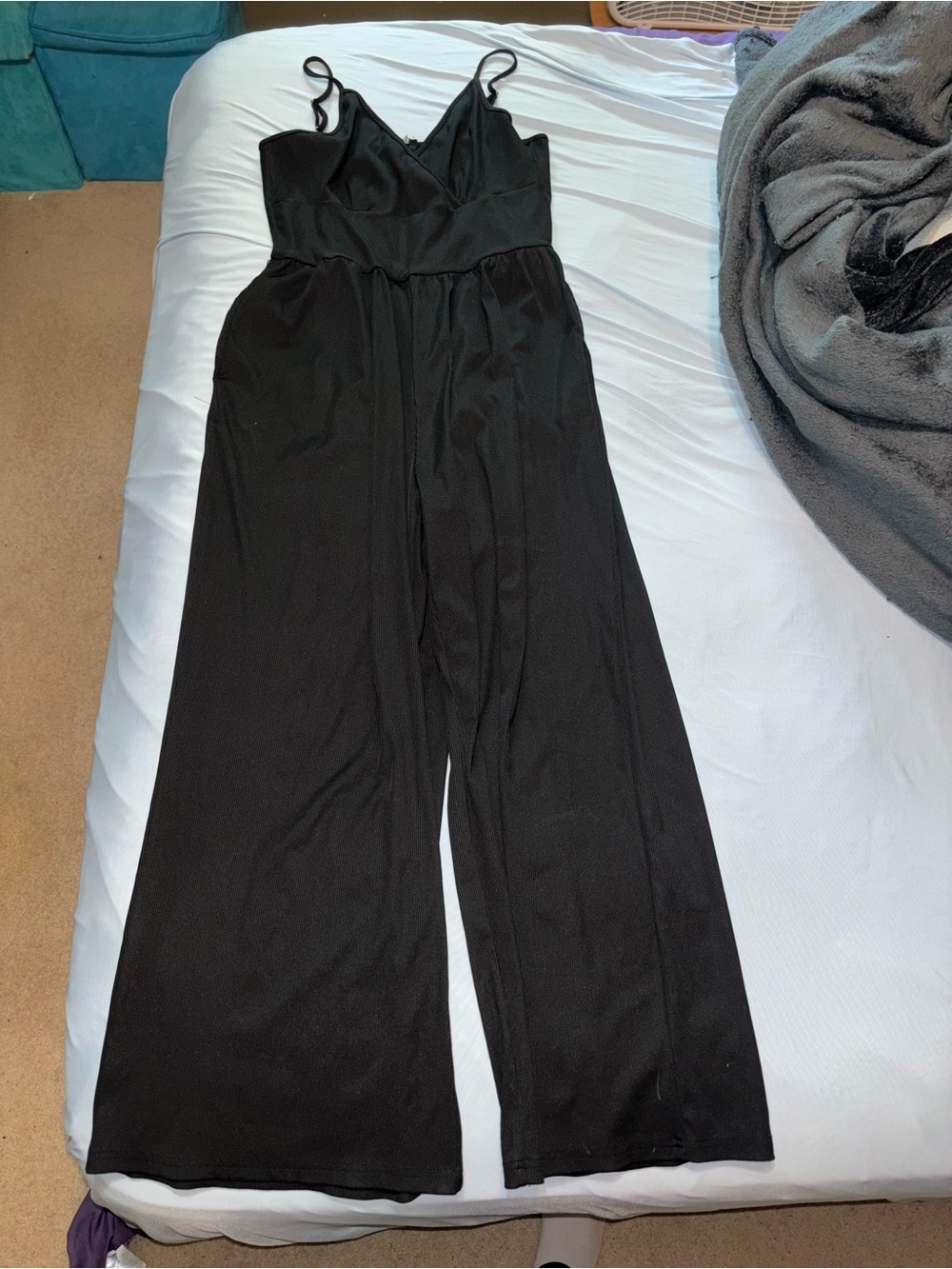 Black Spaghetti-Strap Wide-Leg Jumpsuit - Women